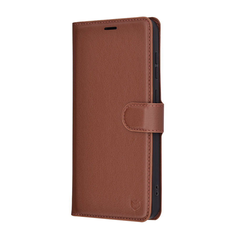 Coque pour Samsung Galaxy A56 A566, Techsuit, Leather Folio, Marron