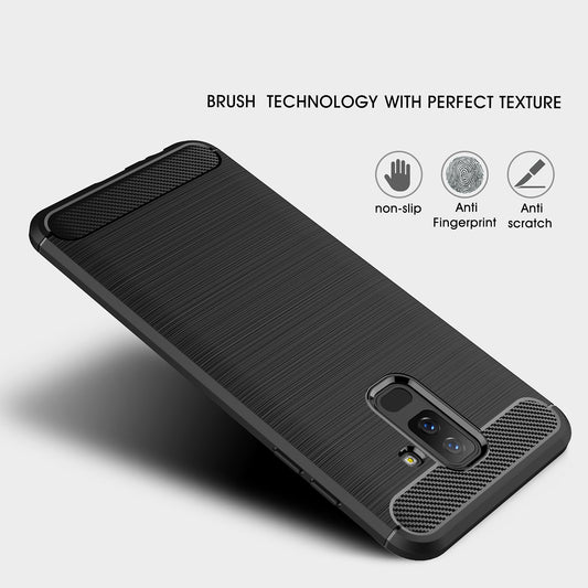 Coque pour Samsung Galaxy A6 Plus (2018) A605, Techsuit, Carbone, Noire