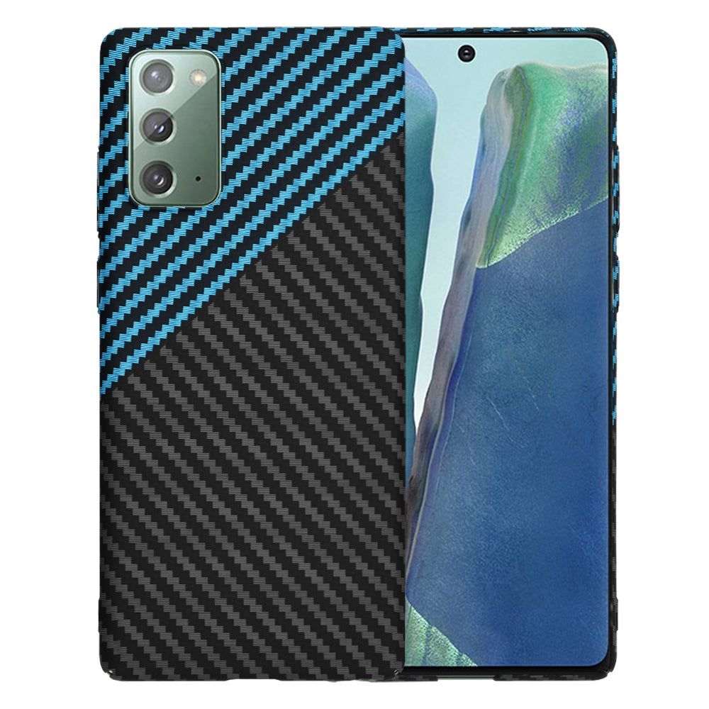 Coque pour Samsung Galaxy Note 20 5G N981 / Note 20 N980, Techsuit, Carbonite FiberShell, Noir Bleu