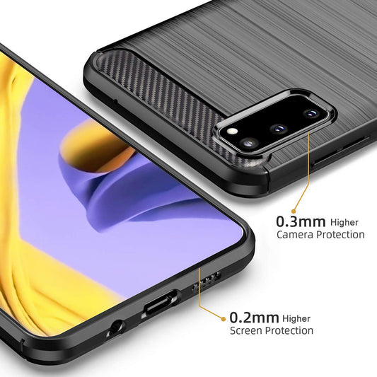 Hülle für Samsung Galaxy S20 5G G981 / S20 G980, Techsuit, Carbon, Schwarz