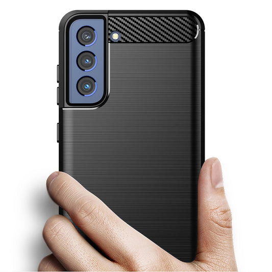 Hülle für Samsung Galaxy S22 5G S901, Techsuit, Carbon, Schwarz