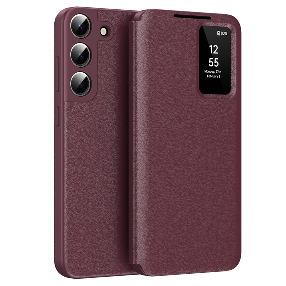 Coque pour Samsung Galaxy S22+ 5G S906, Techsuit, SmartView, Rouge