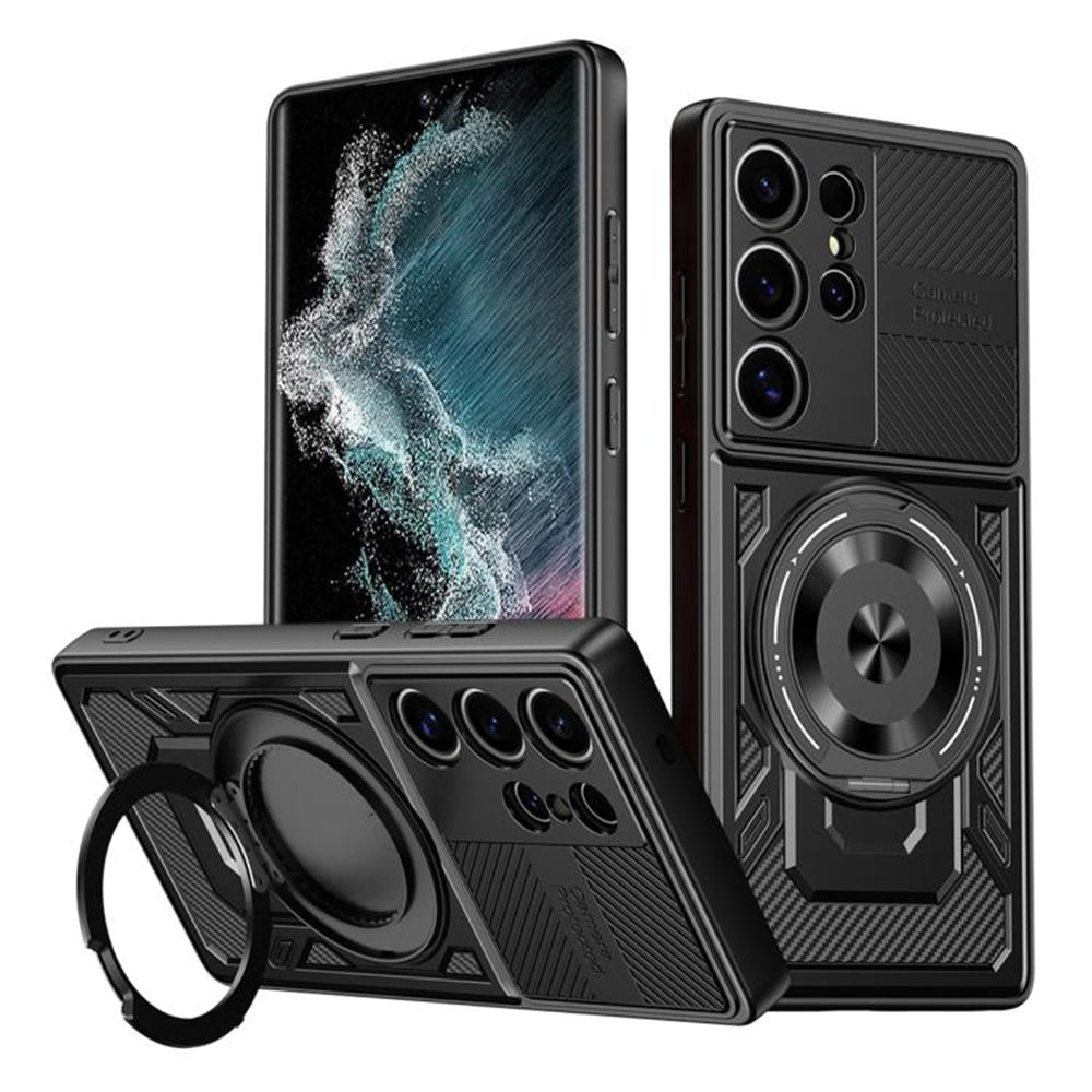 Coque pour Samsung Galaxy S22 Ultra 5G S908, Techsuit, RuggedCam, Noire