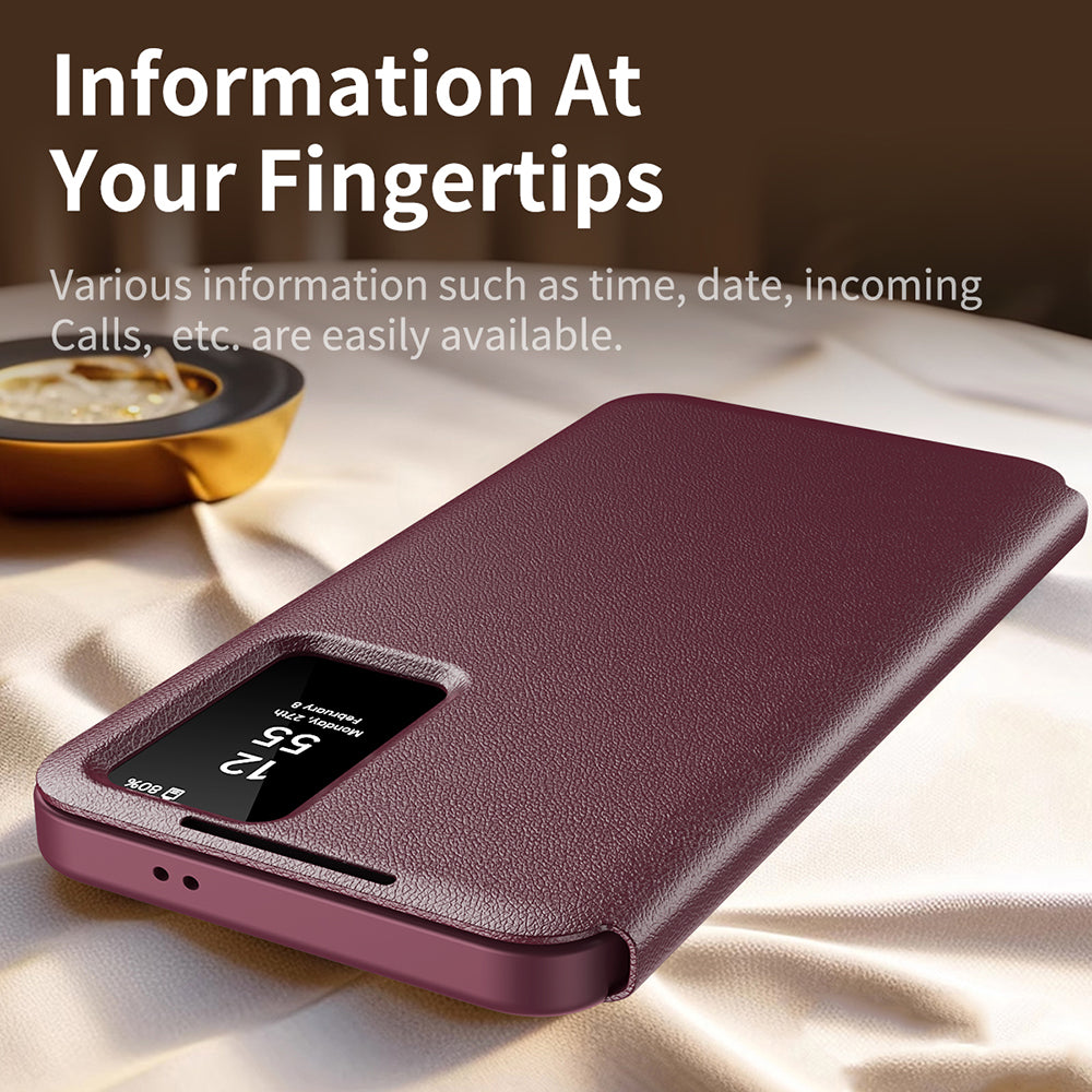 Coque pour Samsung Galaxy S22 Ultra 5G S908, Techsuit, SmartView, Rouge