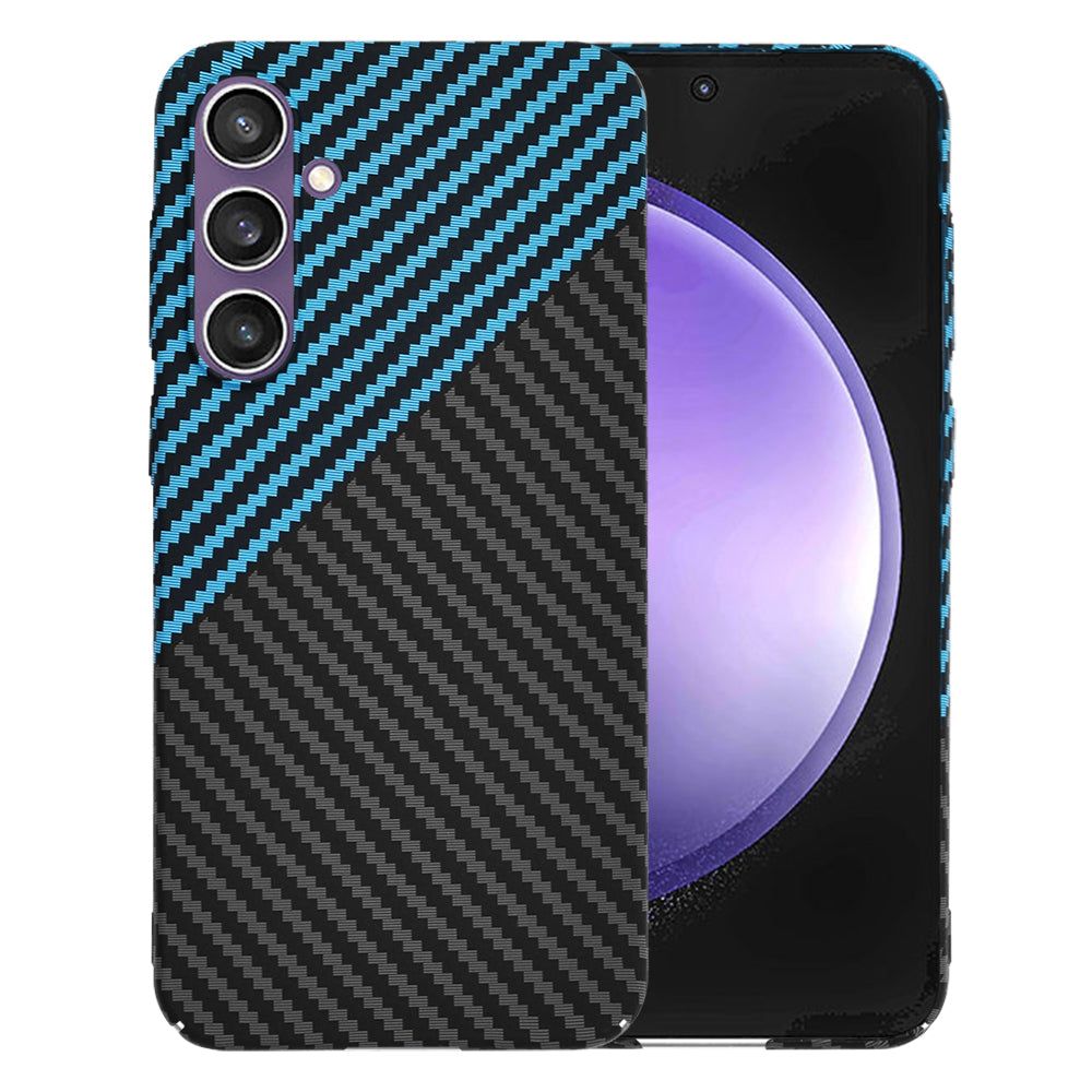 Hoes voor Samsung Galaxy S23 FE S711, Techsuit, Carbonite FiberShell, Zwart Blauw