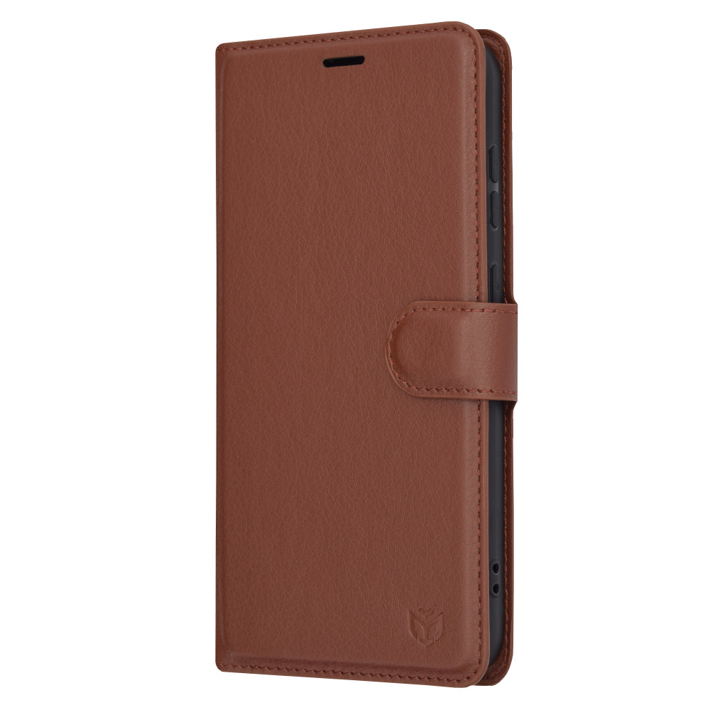 Coque pour Samsung Galaxy S23 FE S711, Techsuit, Leather Folio, Marron
