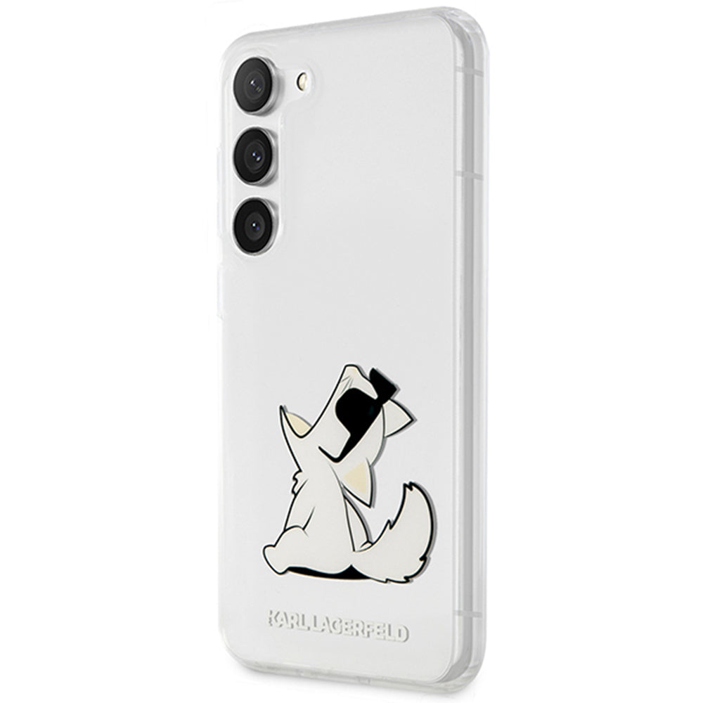 Étui pour Samsung Galaxy S23+ S916, Karl Lagerfeld, Choupette Eat, Transparent