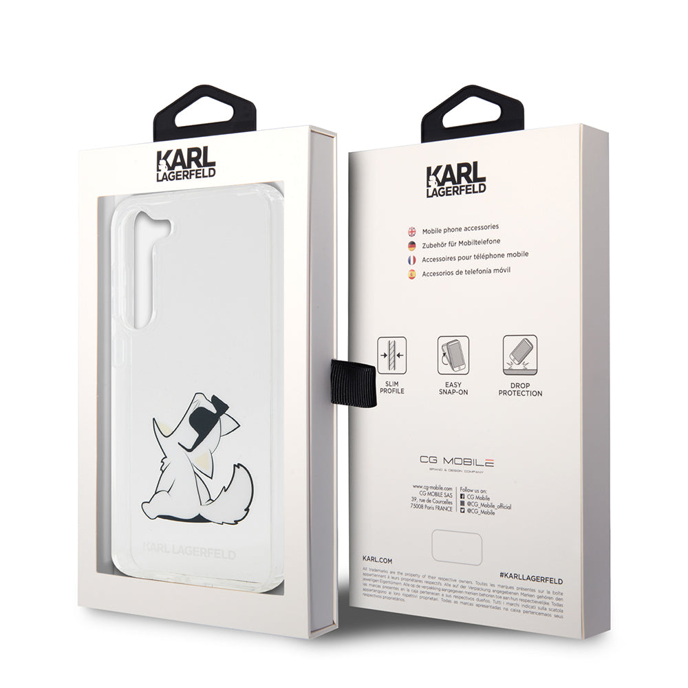 Étui pour Samsung Galaxy S23+ S916, Karl Lagerfeld, Choupette Eat, Transparent