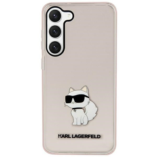 Hoes voor Samsung Galaxy S23+ S916, Karl Lagerfeld, Ikonik Choupette, Roze