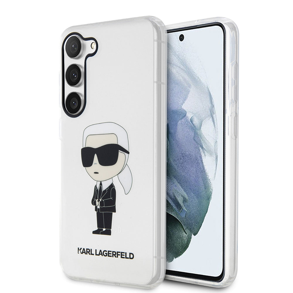 Hoes voor Samsung Galaxy S23+ S916, Karl Lagerfeld, Ikonik Karl, Transparant