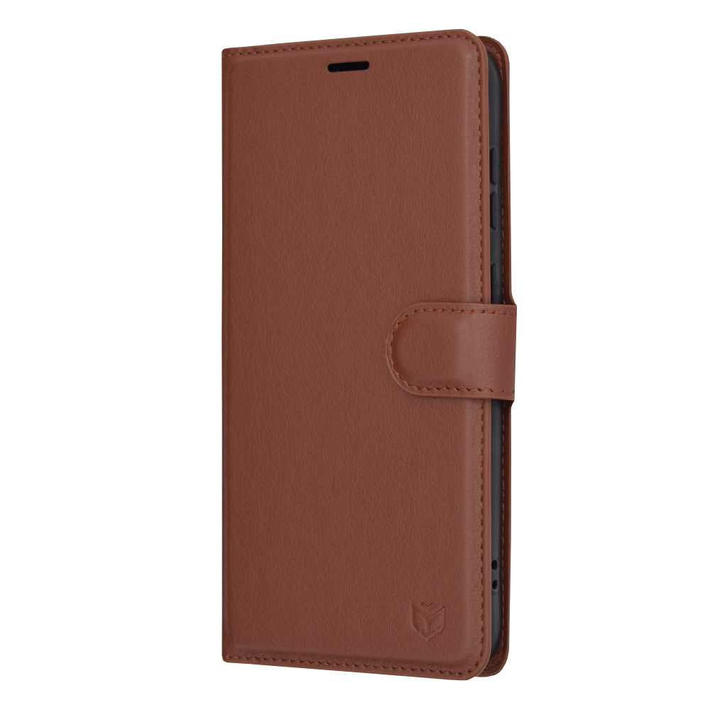 Coque pour Samsung Galaxy S23+ S916, Techsuit, Leather Folio, Marron