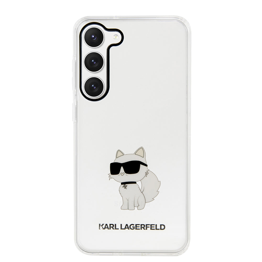Hoes voor Samsung Galaxy S23 S911, Karl Lagerfeld, Ikonik Choupette, Transparant