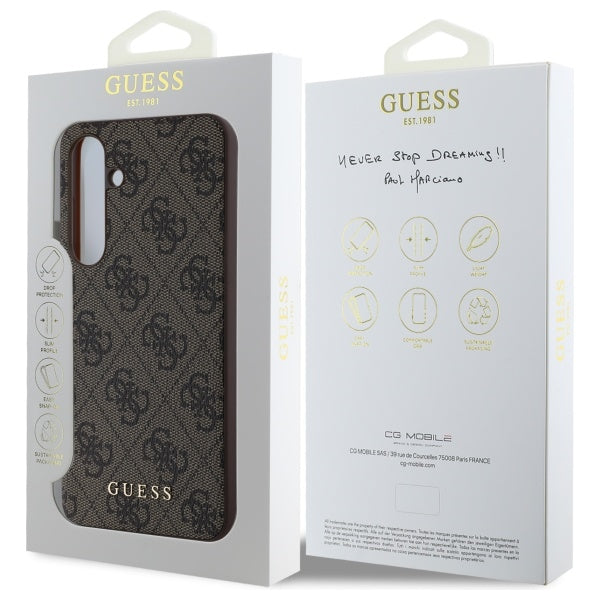 Étui pour Samsung Galaxy S24 FE S721, Guess, 4G Classic, Marron