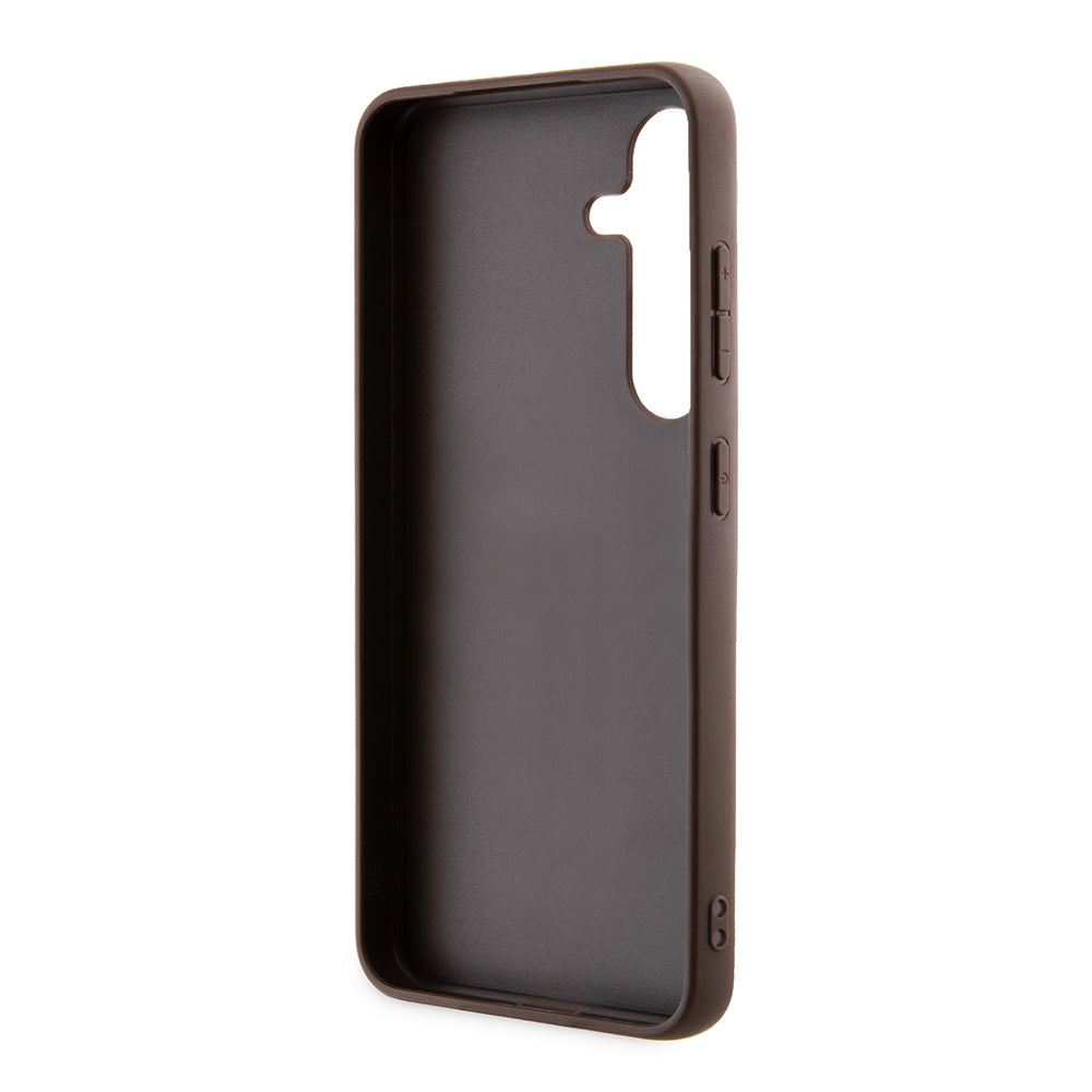 Étui pour Samsung Galaxy S24+ S926, Guess, Logo Or Métallique 4G, Marron