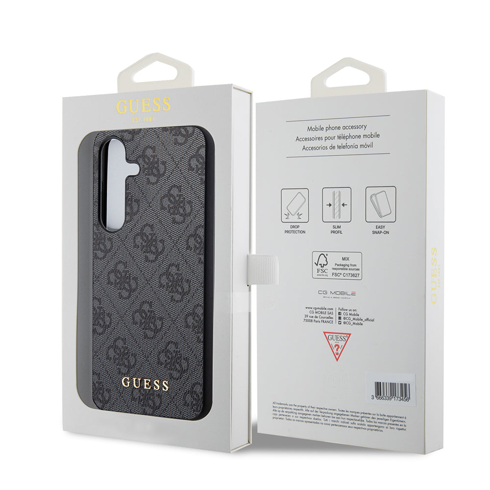 Étui pour Samsung Galaxy S24+ S926, Guess, Logo Or Métal 4G, Noir