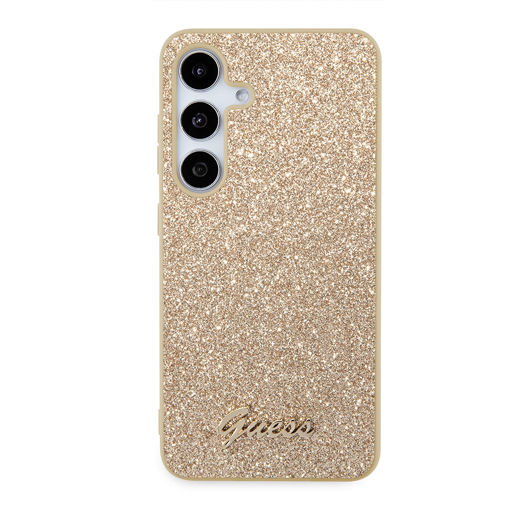Hülle für Samsung Galaxy S24+ S926, Guess, Glitter Script, Gold