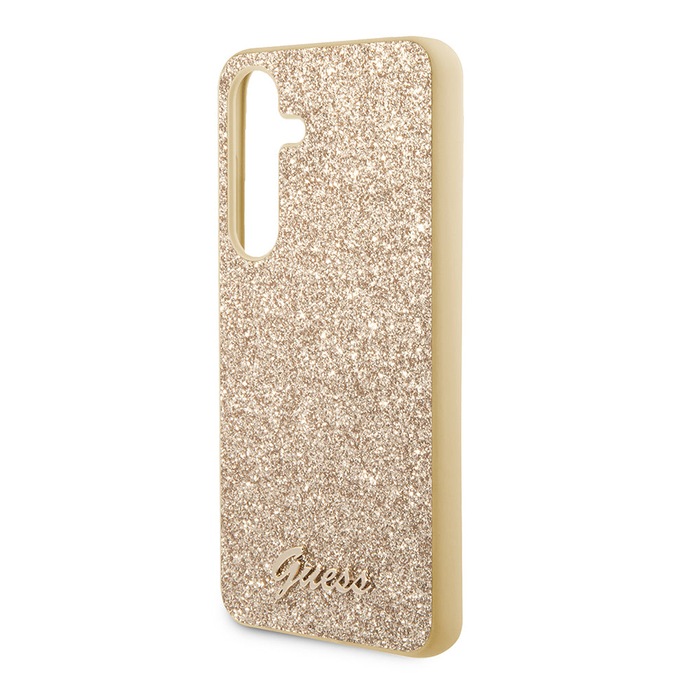 Hülle für Samsung Galaxy S24+ S926, Guess, Glitter Script, Gold