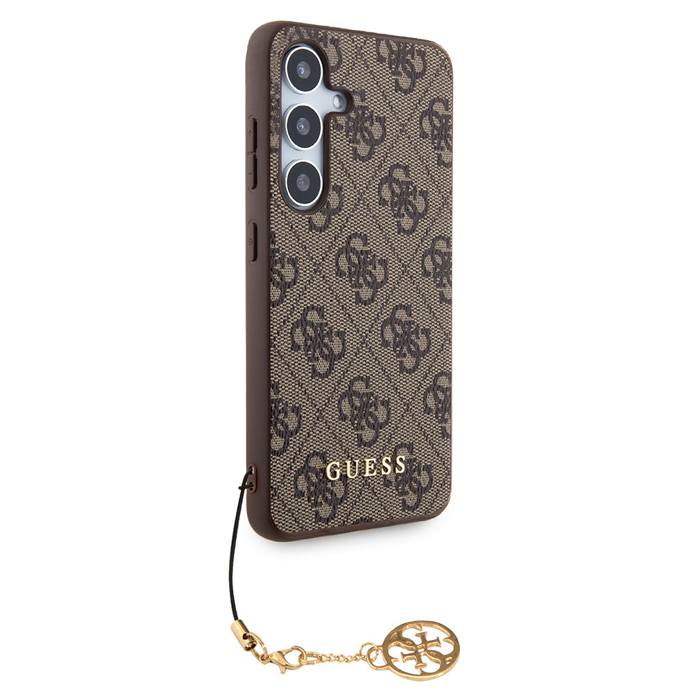 Hülle für Samsung Galaxy S24 S921, Guess, 4G Charm, Braun