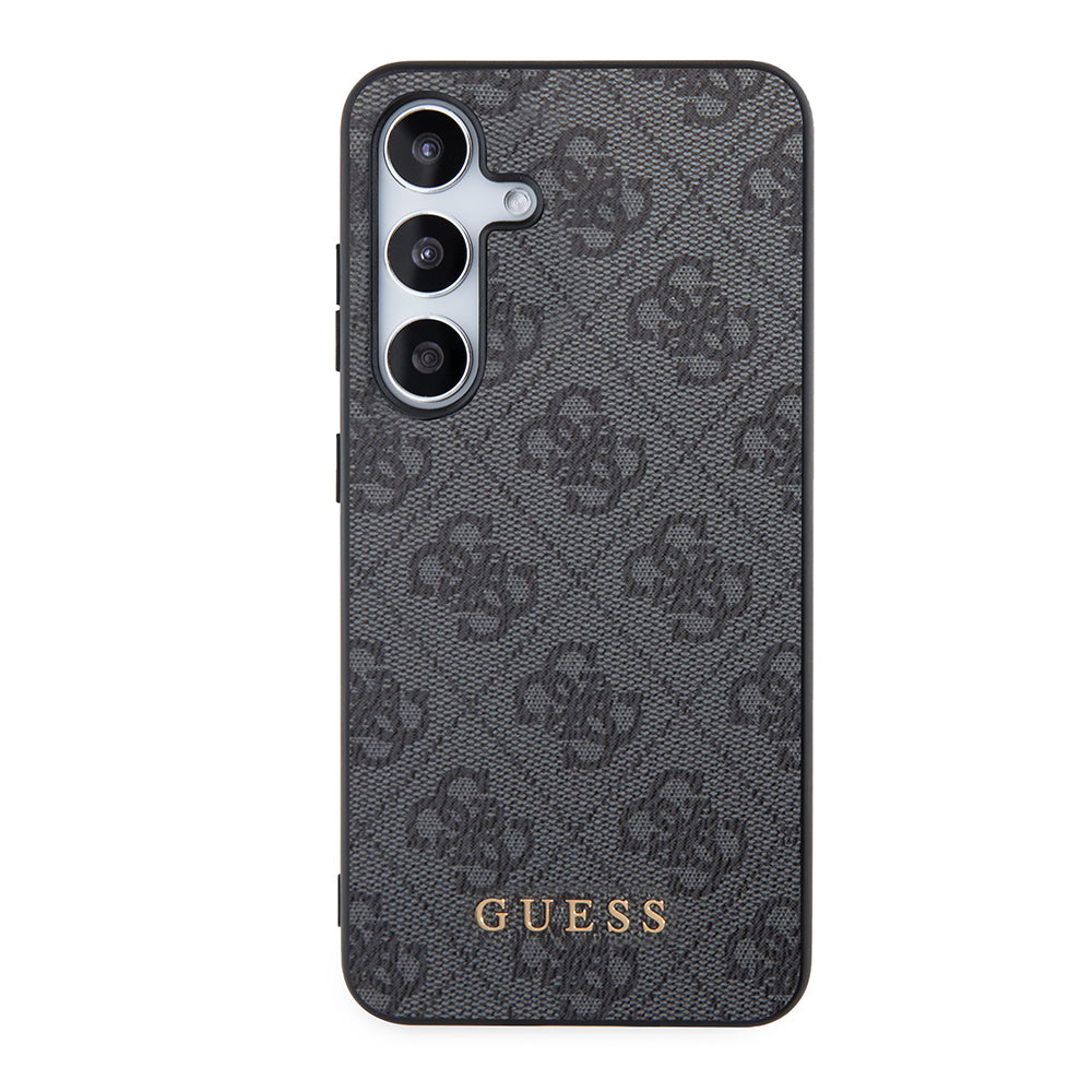Hülle für Samsung Galaxy S24 S921, Guess, 4G Metal Gold Logo, Schwarz