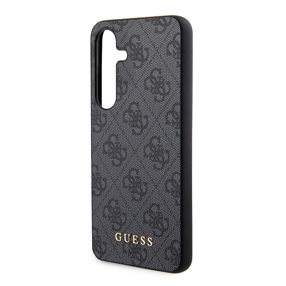 Hülle für Samsung Galaxy S24 S921, Guess, 4G Metal Gold Logo, Schwarz