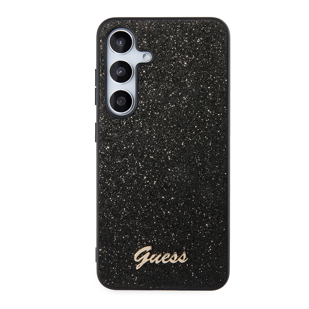 Étui pour Samsung Galaxy S24 S921, Guess, Glitter Script, Noir