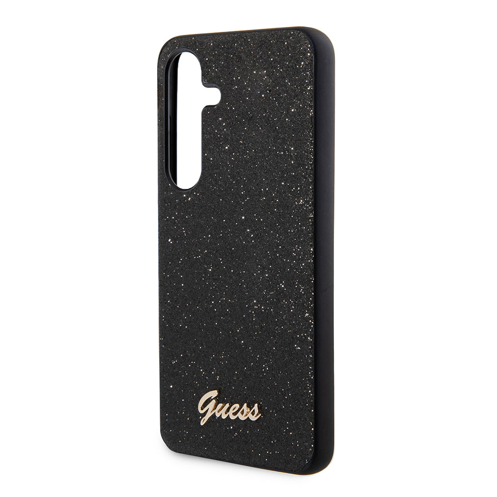 Étui pour Samsung Galaxy S24 S921, Guess, Glitter Script, Noir