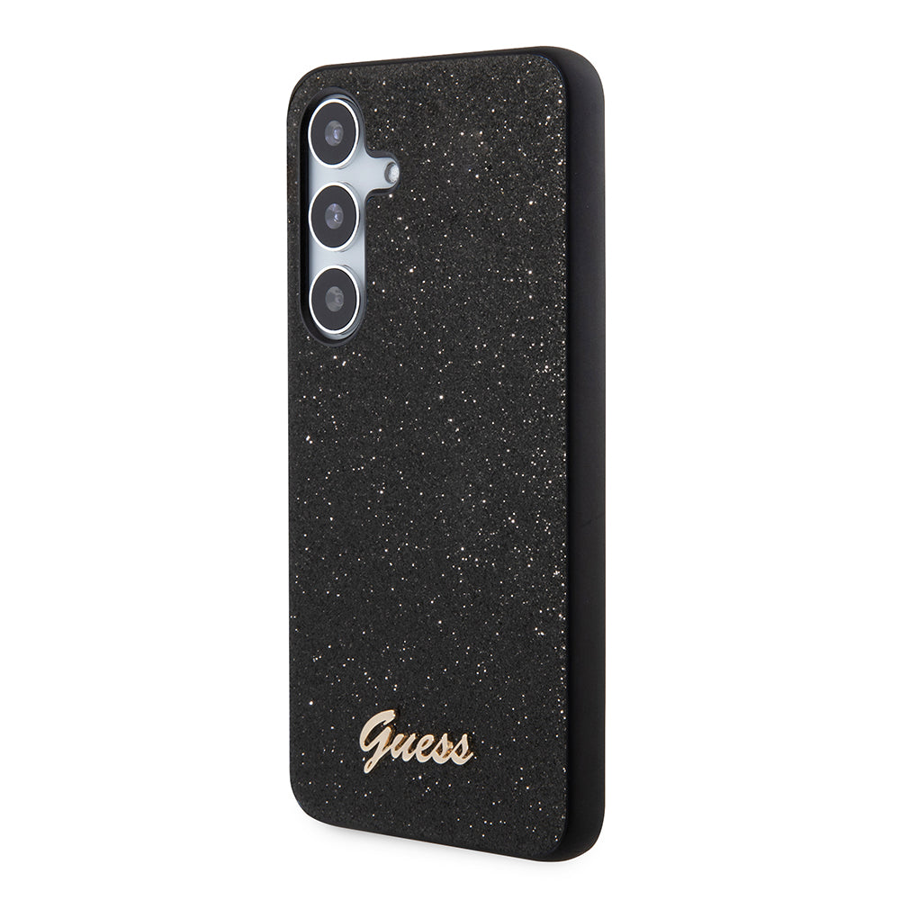 Étui pour Samsung Galaxy S24 S921, Guess, Glitter Script, Noir