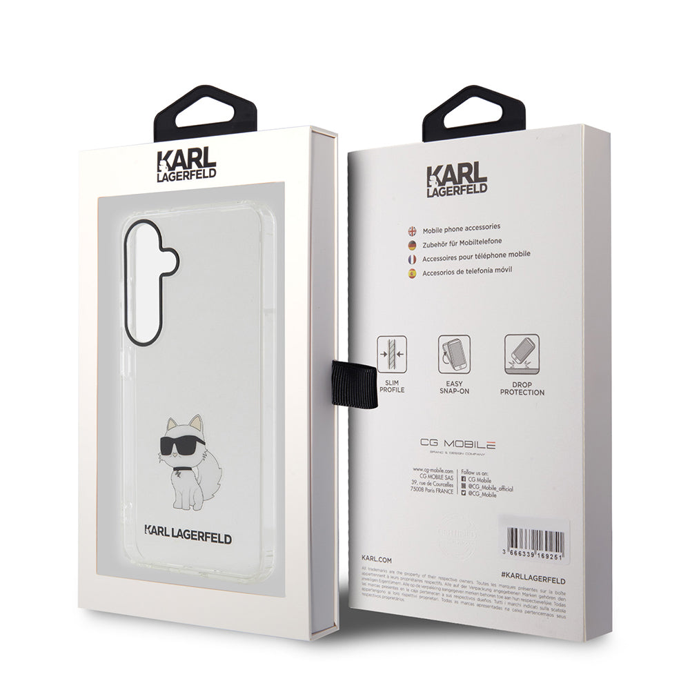 Étui pour Samsung Galaxy S24 S921, Karl Lagerfeld, IML Luxury Choupette, Transparent
