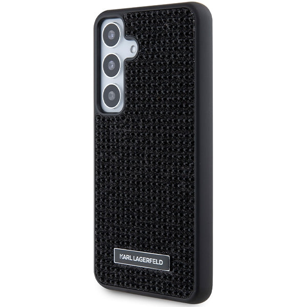 Hoes voor Samsung Galaxy S24 S921, Karl Lagerfeld, Rhinestone Metal Plate, Zwart