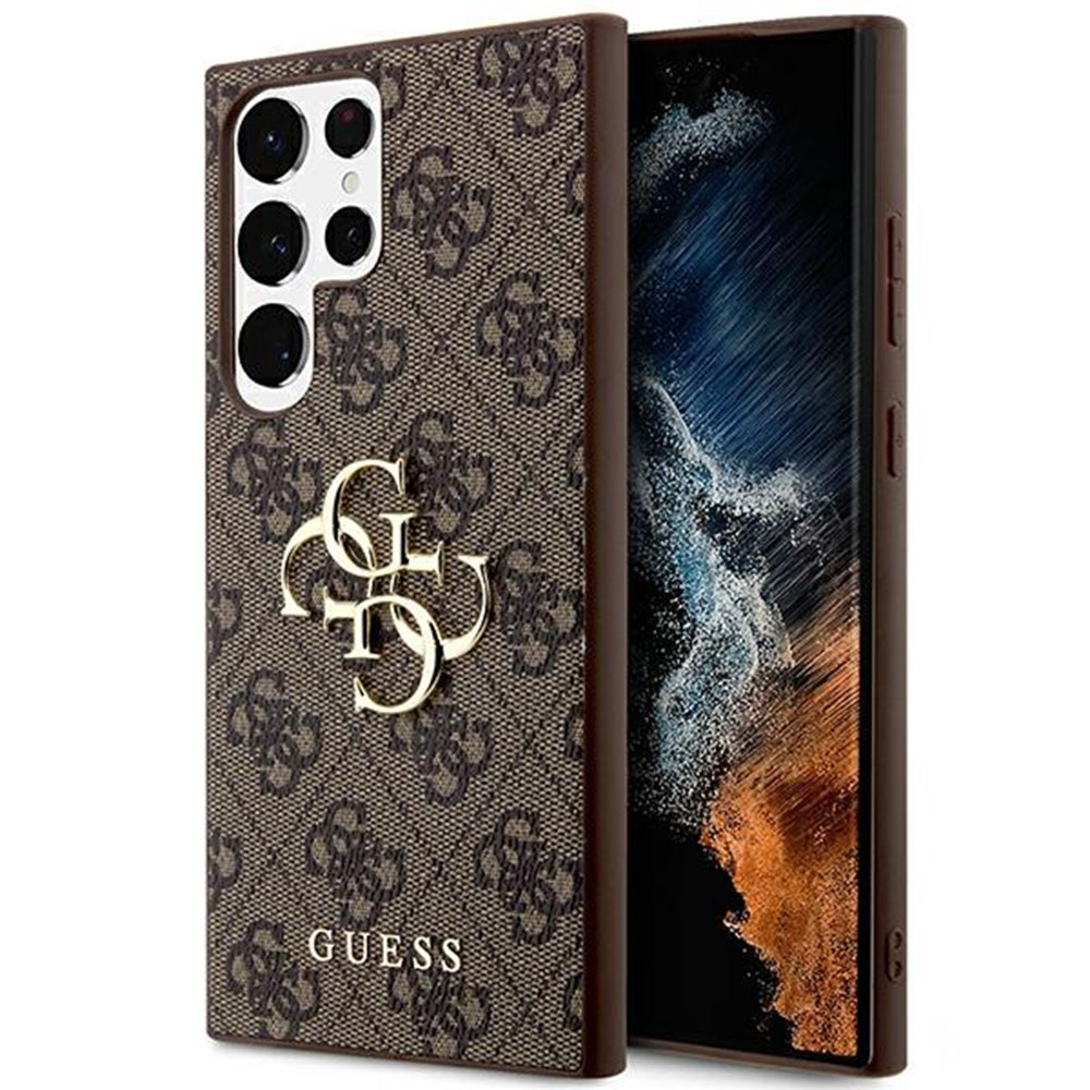 Hülle für Samsung Galaxy S24 Ultra S928, Guess, 4G Big Logo, Braun
