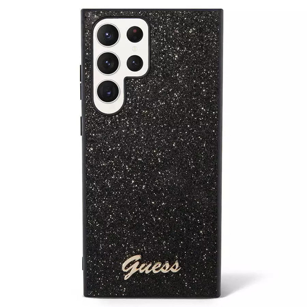 Étui pour Samsung Galaxy S24 Ultra S928, Guess, Glitter Script, Noir