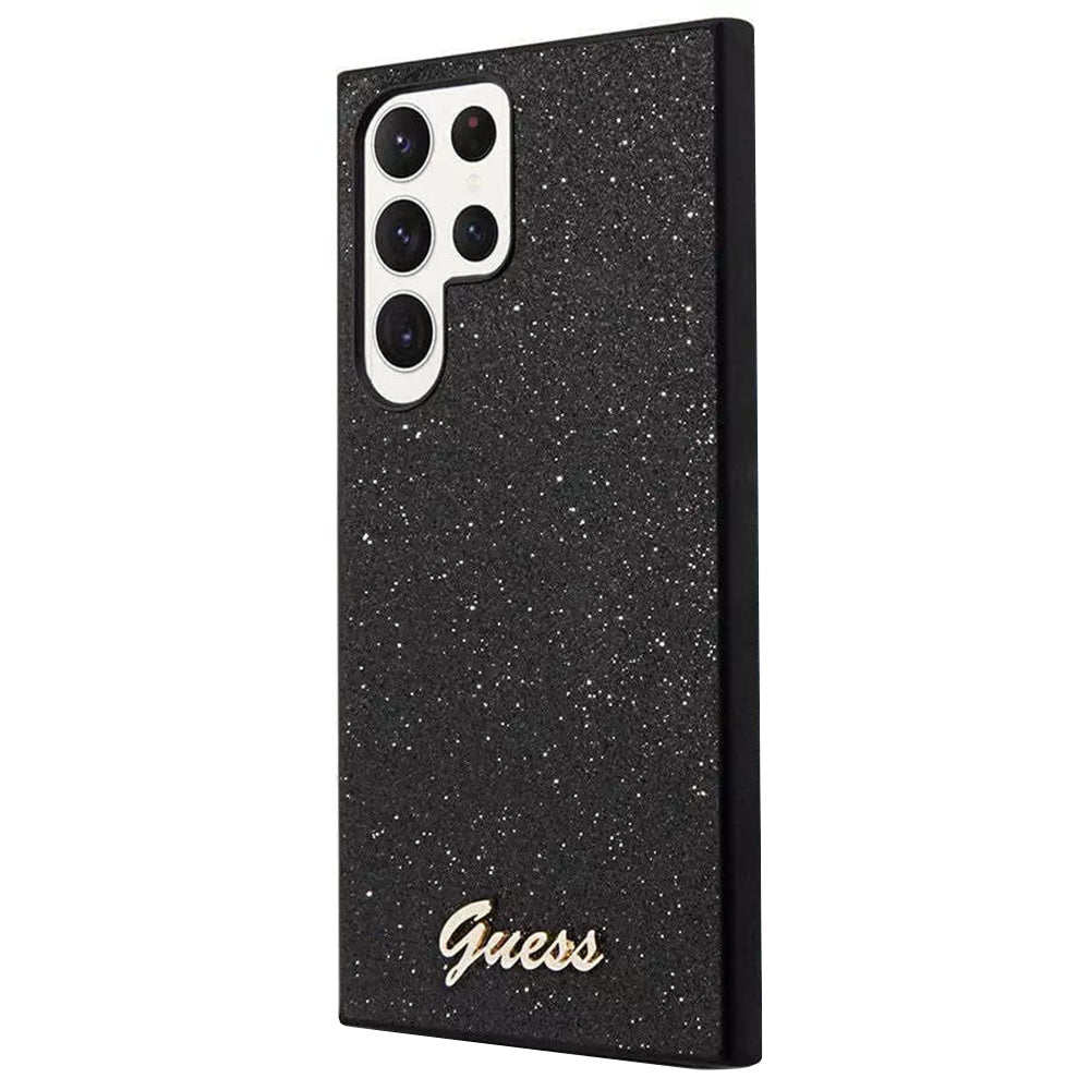 Étui pour Samsung Galaxy S24 Ultra S928, Guess, Glitter Script, Noir