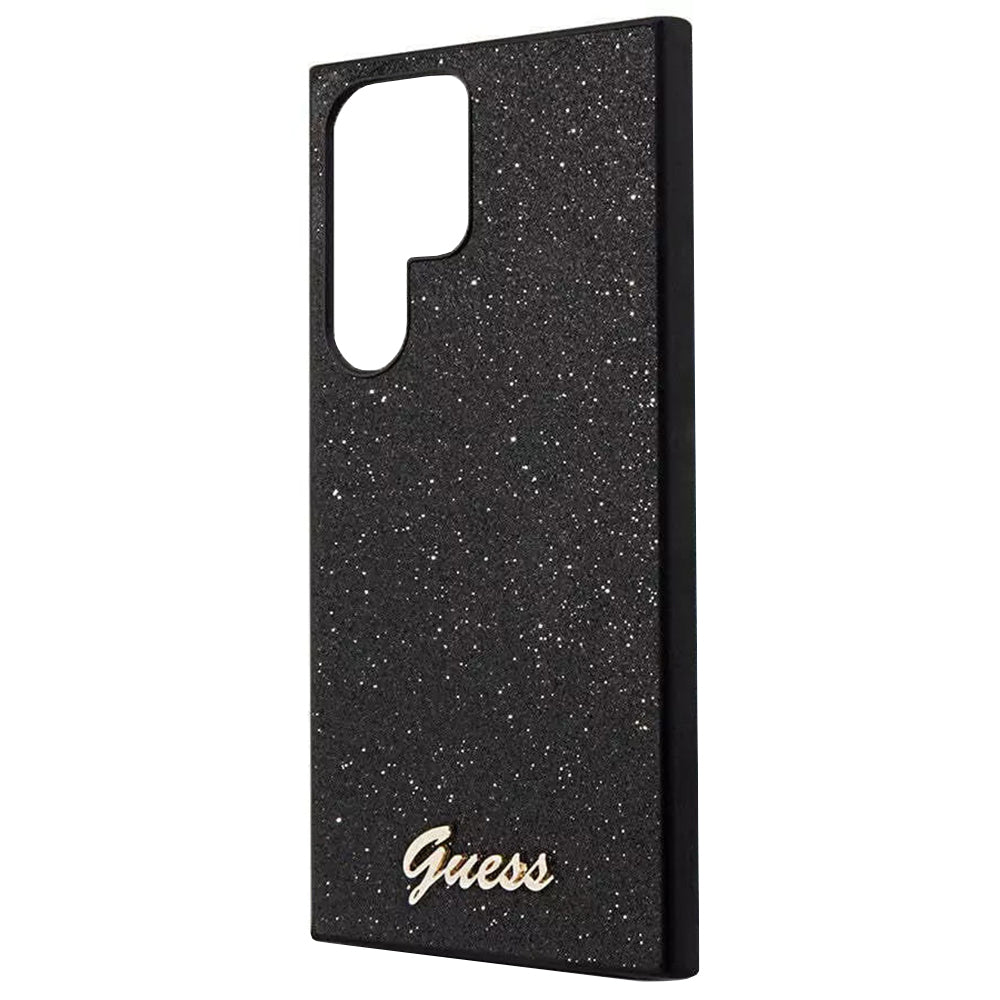 Étui pour Samsung Galaxy S24 Ultra S928, Guess, Glitter Script, Noir