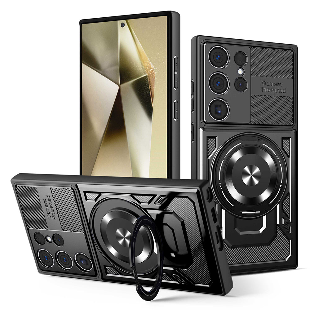 Coque pour Samsung Galaxy S24 Ultra S928, Techsuit, RuggedCam, Noire