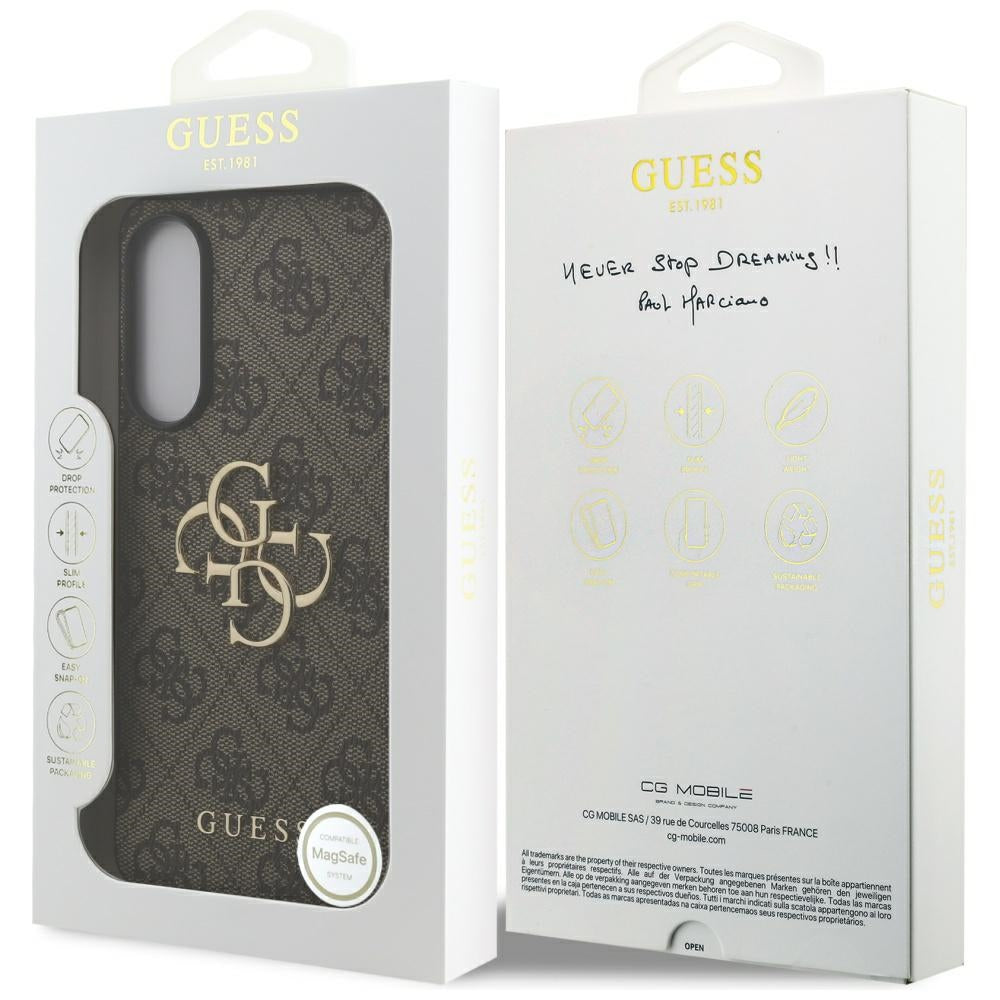 Hülle für Samsung Galaxy S25 Edge S937, Guess, Big 4G Logo Classic, Braun