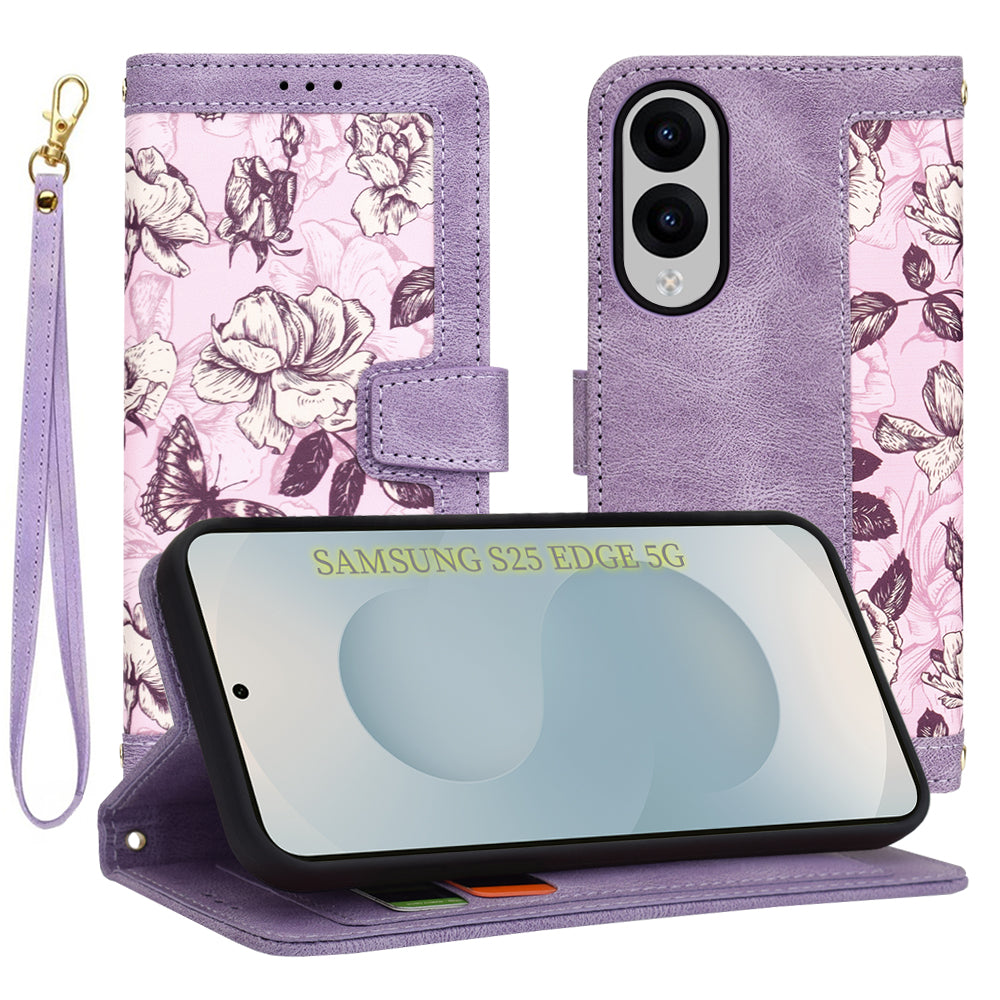 Coque pour Samsung Galaxy S25 Edge S937, Techsuit, FlipCraft, Violet