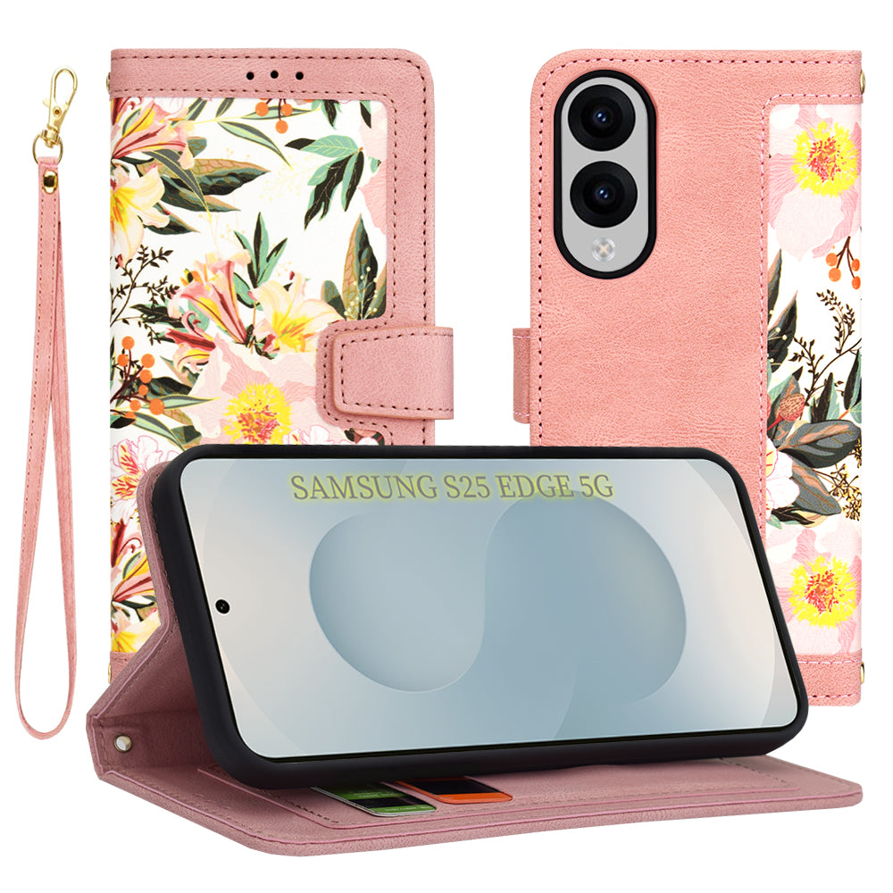 Coque pour Samsung Galaxy S25 Edge S937, Techsuit, FlipCraft, Rose