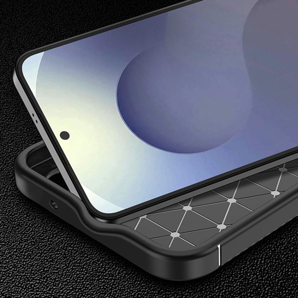 Hoes voor Samsung Galaxy S25 FE, Techsuit, CarbonFiber, Zwart