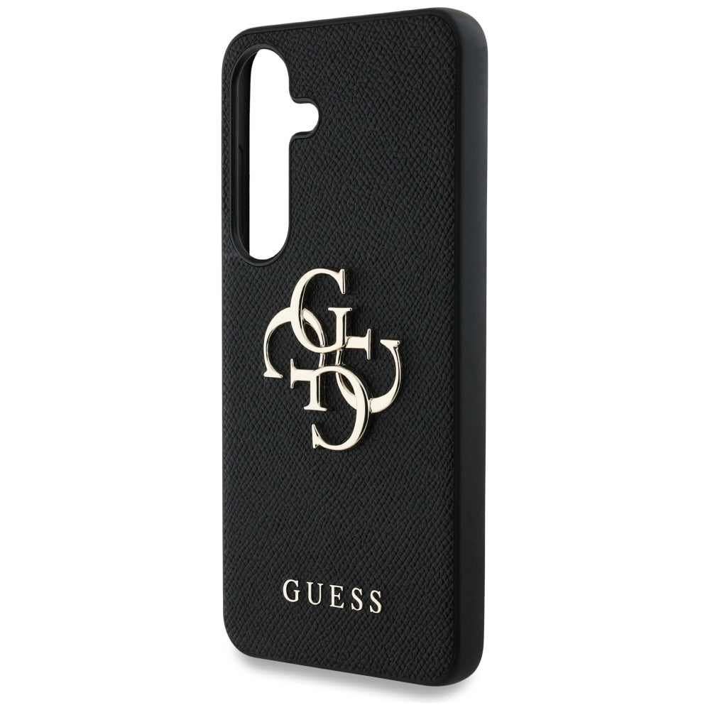 Hülle für Samsung Galaxy S25+ S936, Guess, 4G Grained Big and Classic Logo, Schwarz