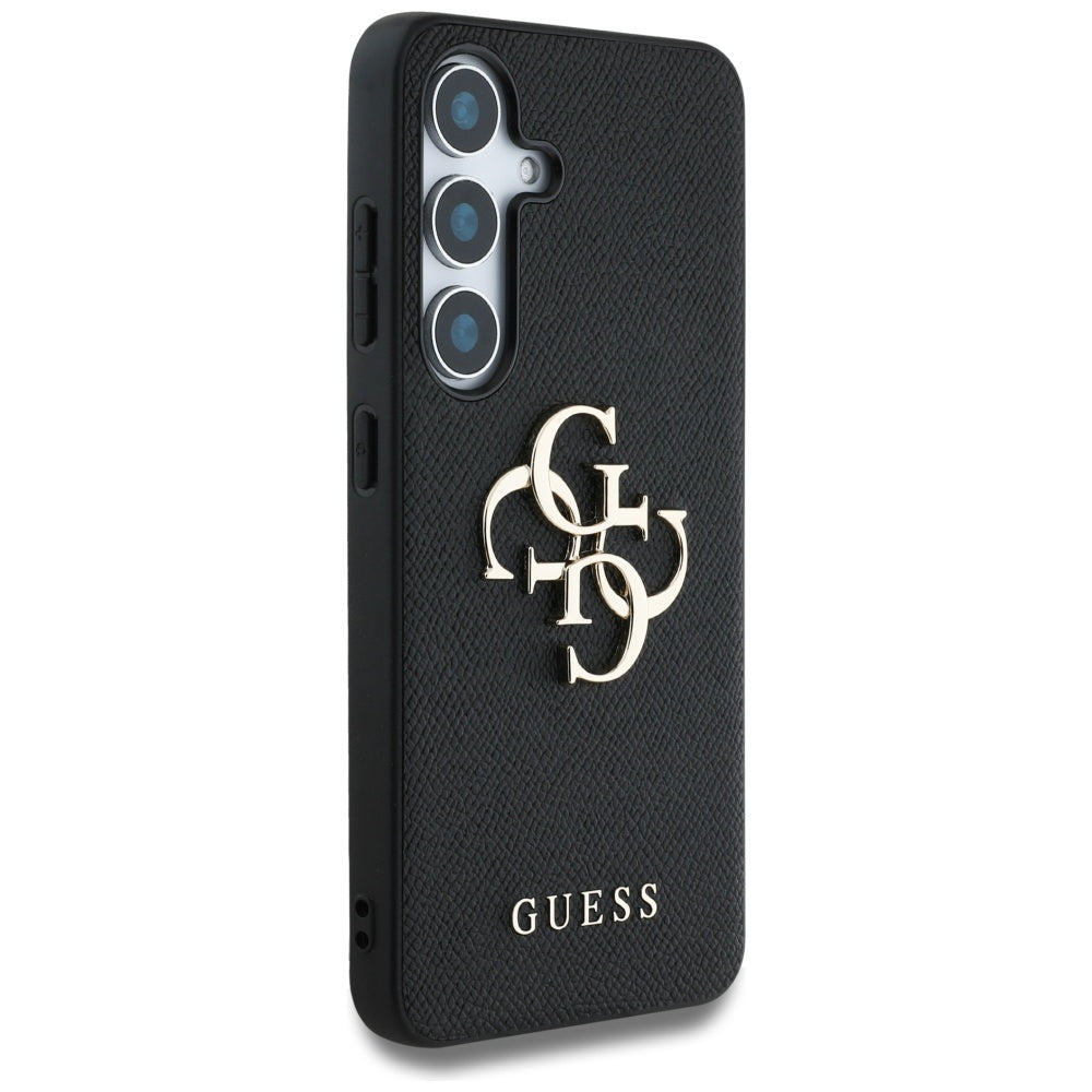 Hülle für Samsung Galaxy S25+ S936, Guess, 4G Grained Big and Classic Logo, Schwarz