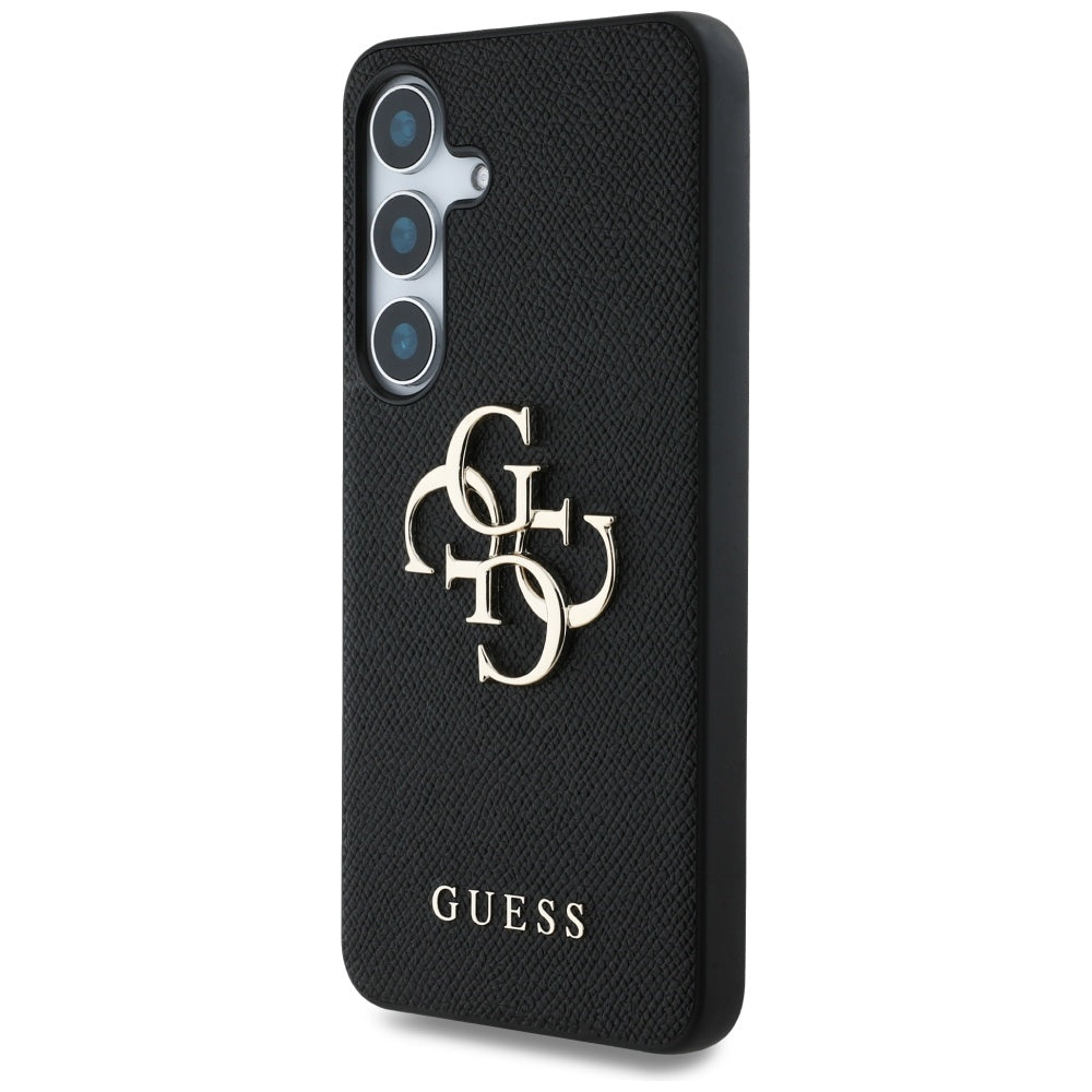 Hülle für Samsung Galaxy S25+ S936, Guess, 4G Grained Big and Classic Logo, Schwarz