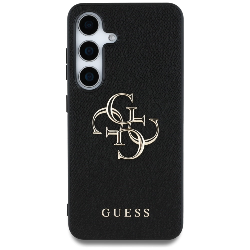 Hülle für Samsung Galaxy S25+ S936, Guess, 4G Grained Big and Classic Logo, Schwarz