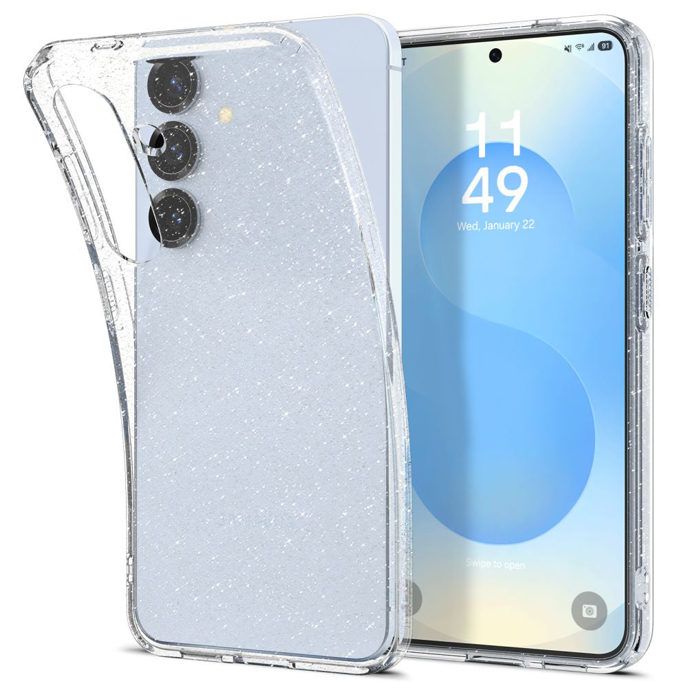 Étui pour Samsung Galaxy S25+ S936, Spigen, Liquid Crystal Glitter, Transparent