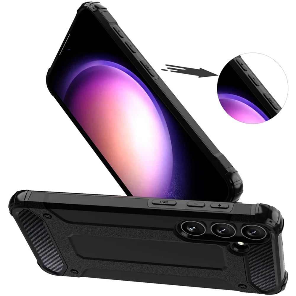 Coque pour Samsung Galaxy S25+ S936, Techsuit, Hybrid Armor, Noire