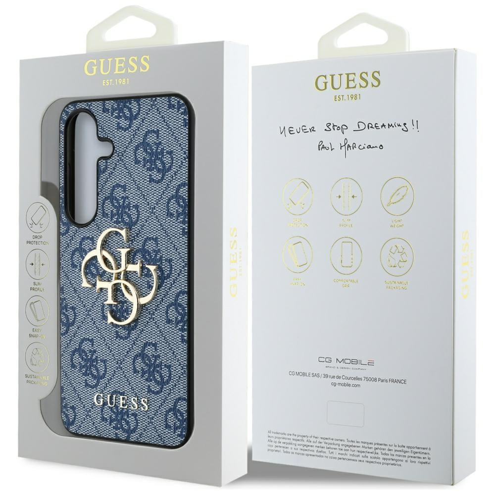 Case for Samsung Galaxy S25 S931, Guess, 4G Big Logo, Blue