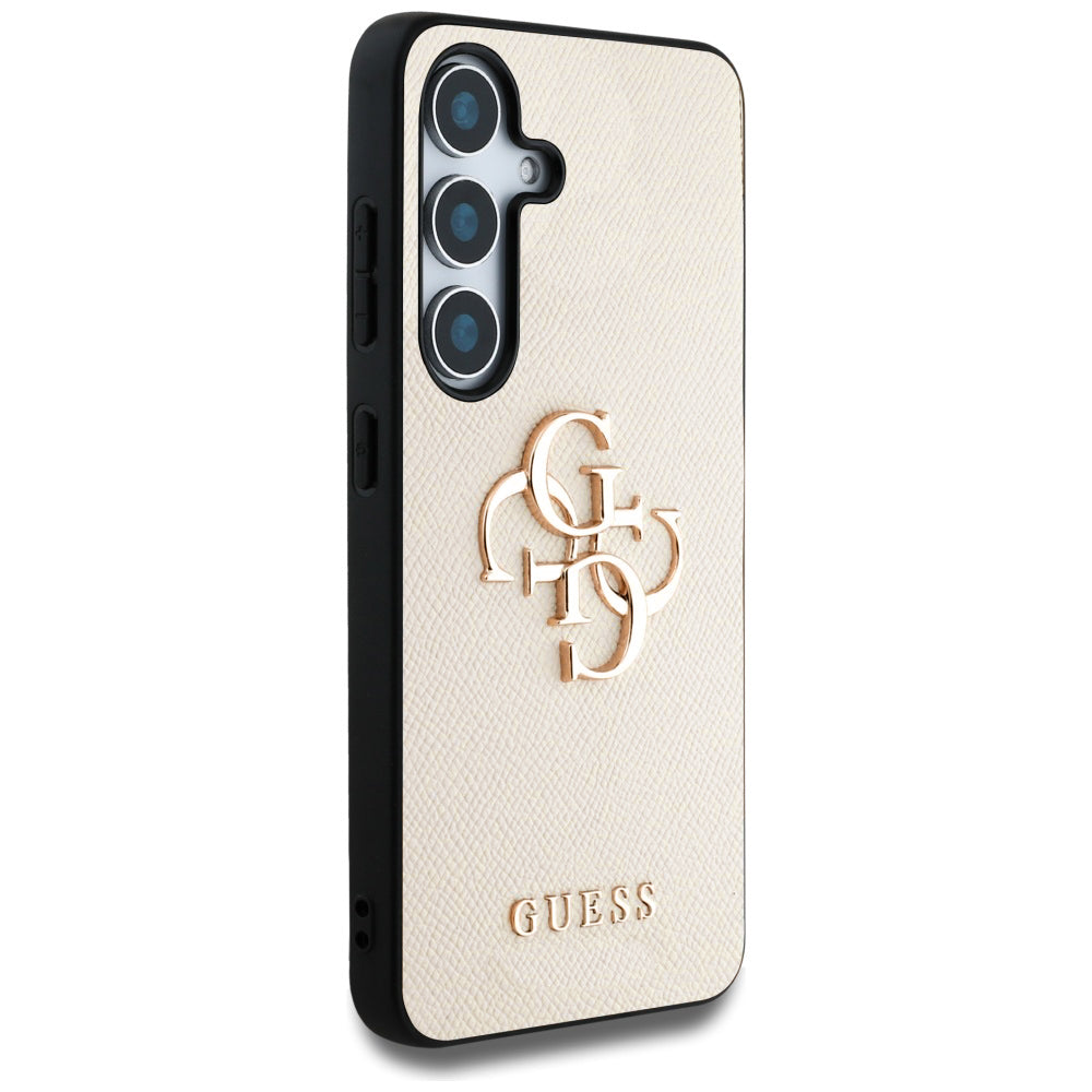 Étui pour Samsung Galaxy S25 S931, Guess, 4G Grained Big and Classic Logo, Beige