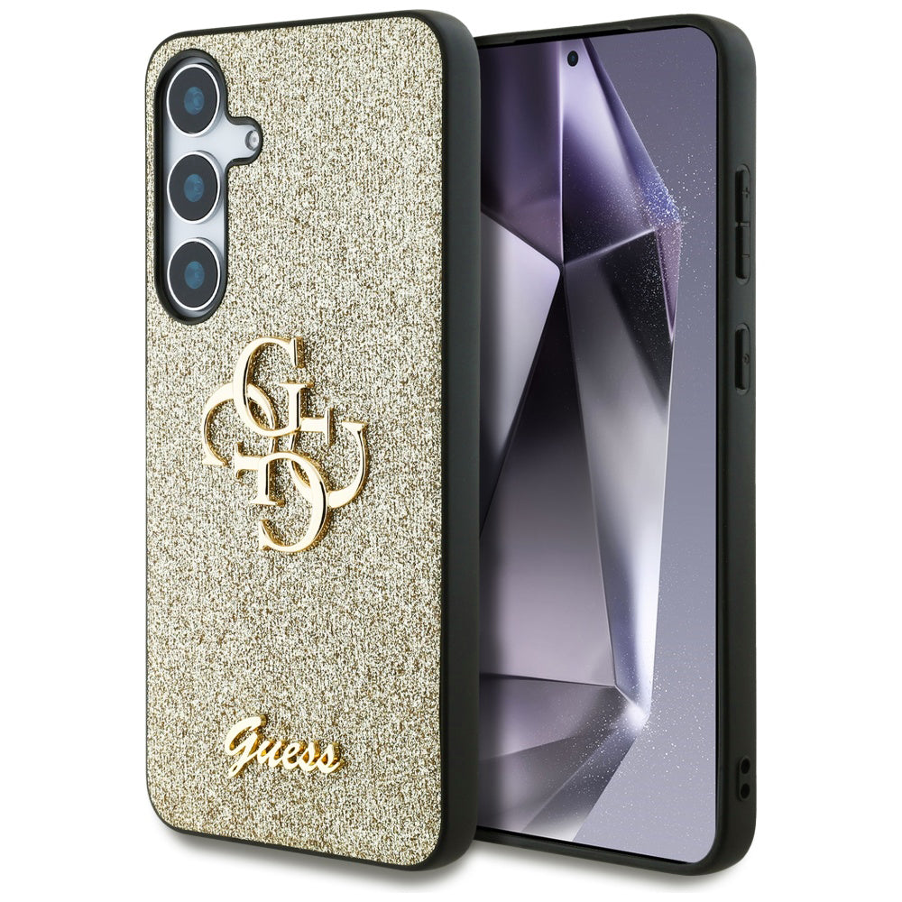 Hoesje voor Samsung Galaxy S25 S931, Guess, Glitter Big 4G Script, Goud