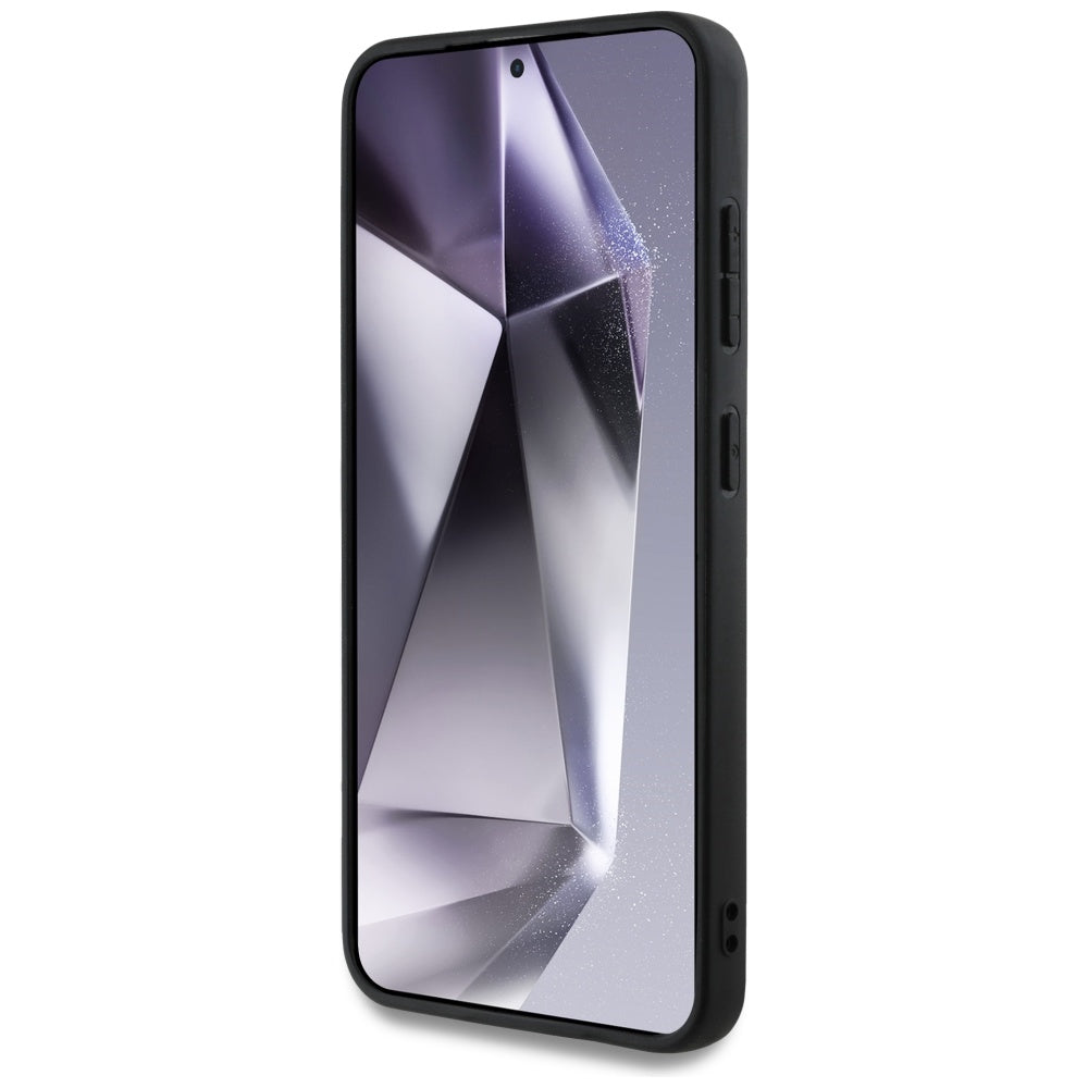 Étui pour Samsung Galaxy S25 S931, Guess, Grained Hot Stamp 4G Triangle, Rose