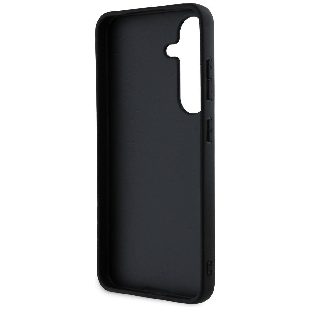Étui pour Samsung Galaxy S25 S931, Guess, Grained Hot Stamp 4G Triangle, Rose