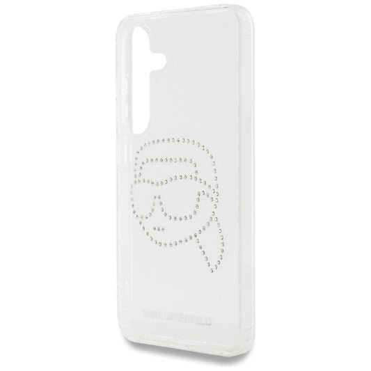 Hoes voor Samsung Galaxy S25 S931, Karl Lagerfeld, IML Rhinestones Karl's Head, Transparant